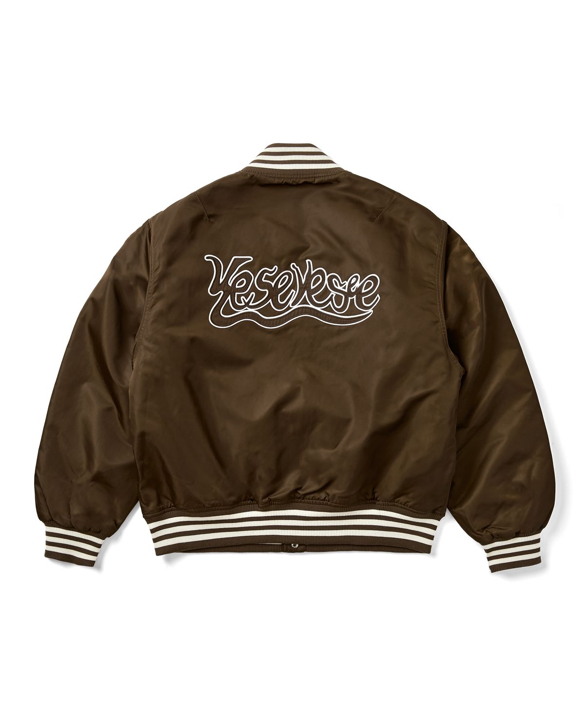 예스아이씨(YESEYESEE) Y.E.S Snail Logo Stadium Jacket Brown