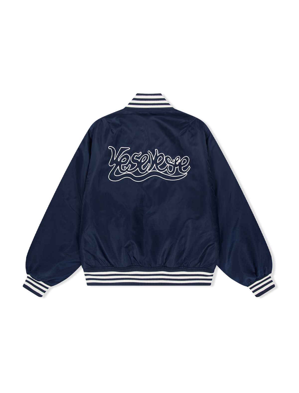 예스아이씨(YESEYESEE) Y.E.S Snail Logo Stadium Jacket Navy