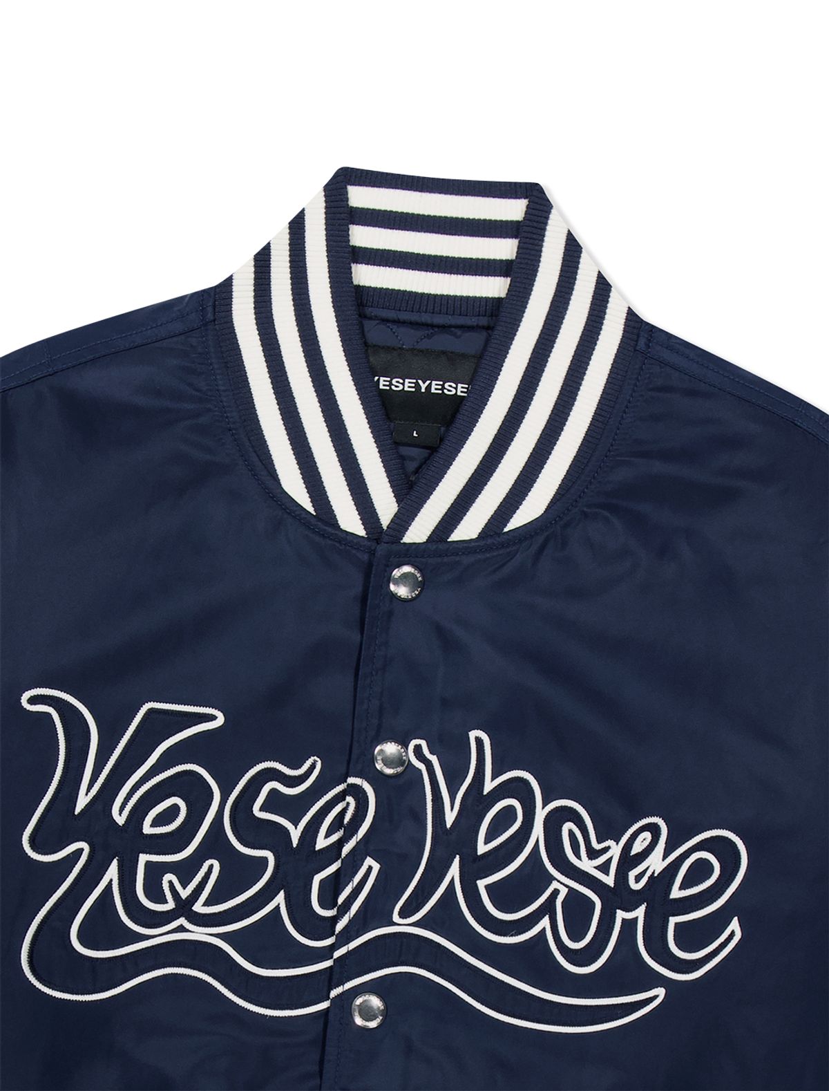 예스아이씨(YESEYESEE) Y.E.S Snail Logo Stadium Jacket Navy