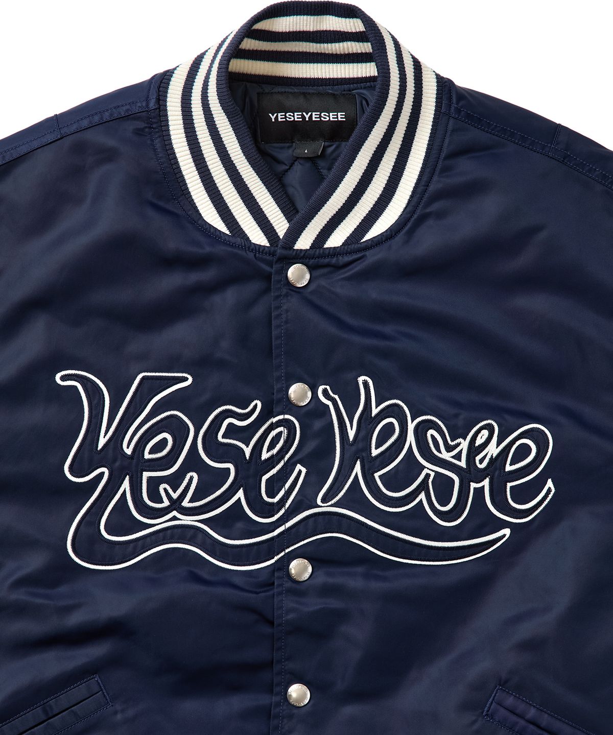예스아이씨(YESEYESEE) Y.E.S Snail Logo Stadium Jacket Navy