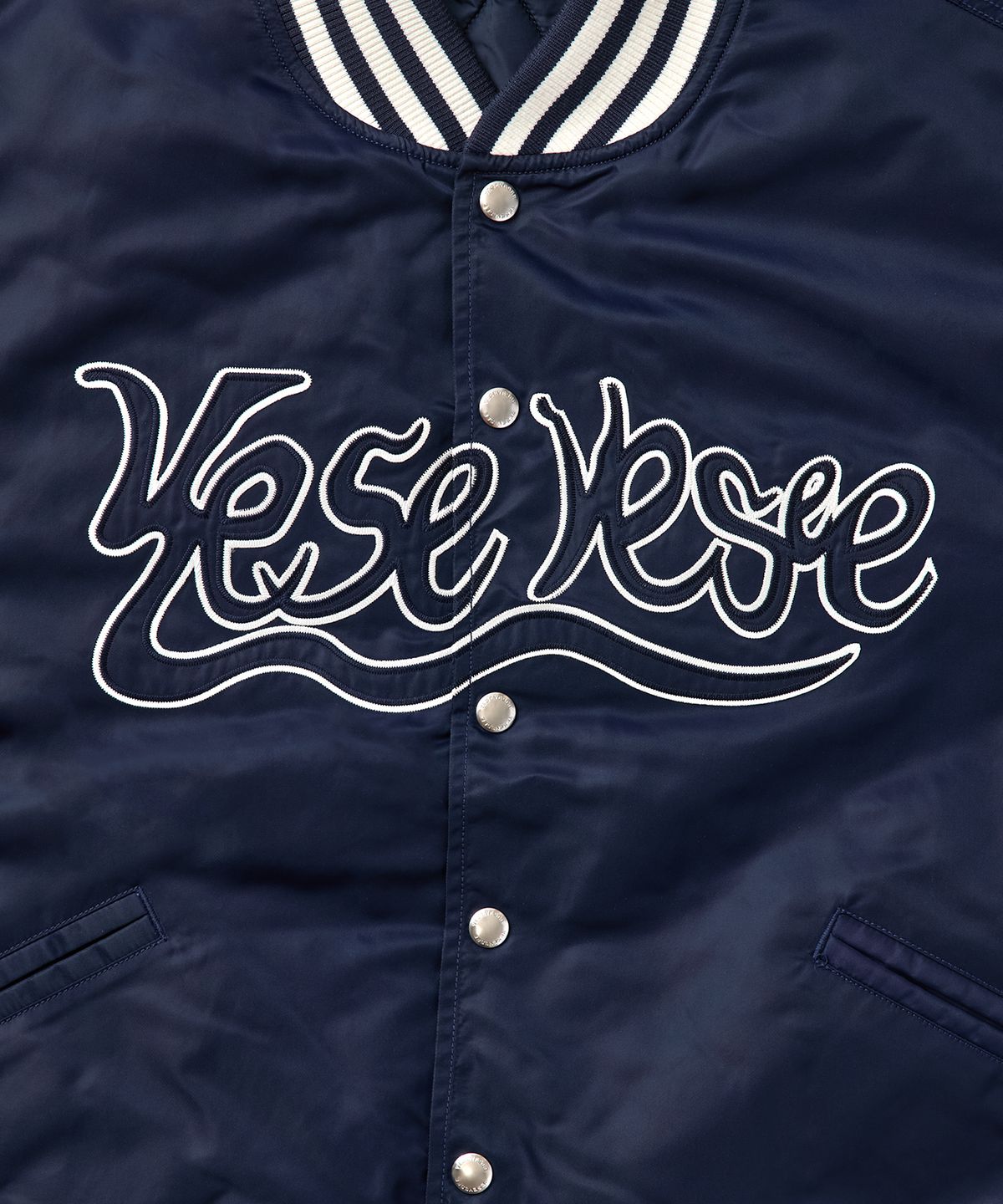 예스아이씨(YESEYESEE) Y.E.S Snail Logo Stadium Jacket Navy