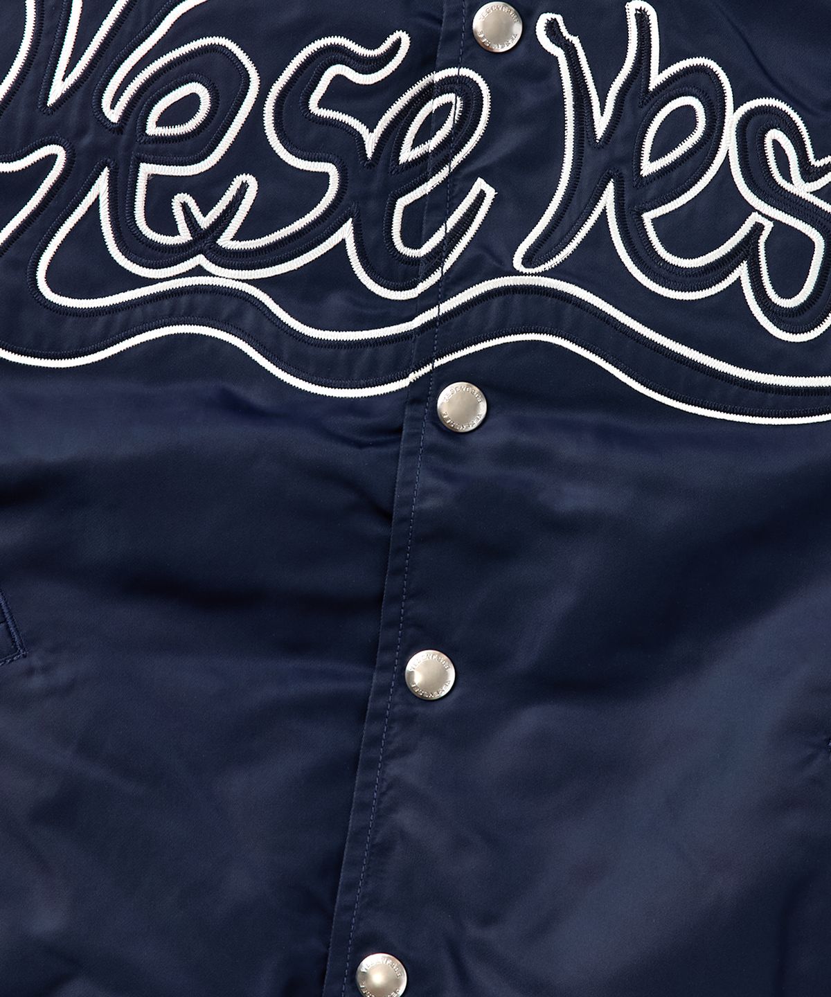 예스아이씨(YESEYESEE) Y.E.S Snail Logo Stadium Jacket Navy