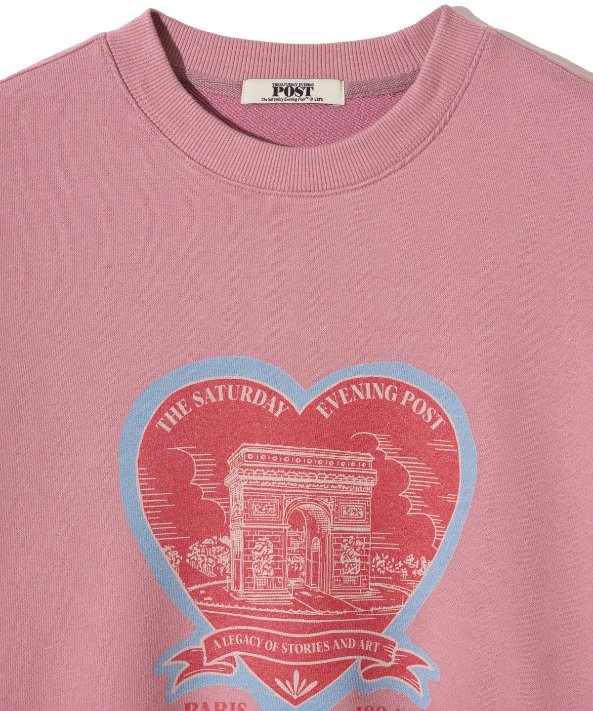 더 새터데이 이브닝 포스트(THE SATURDAY EVENING POST) Arch Heart Graphic Sweat Shirt Pink