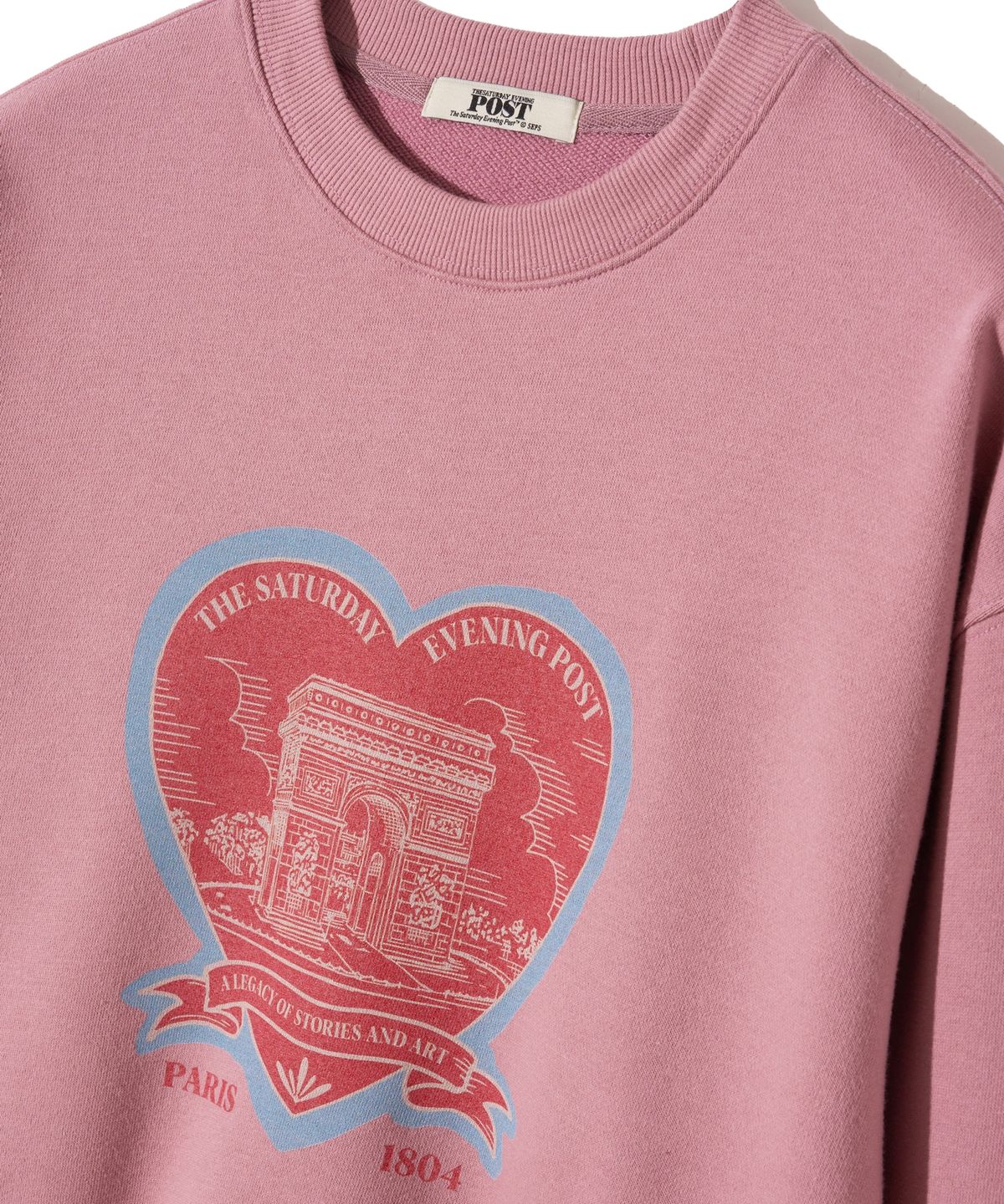 더 새터데이 이브닝 포스트(THE SATURDAY EVENING POST) Arch Heart Graphic Sweat Shirt Pink