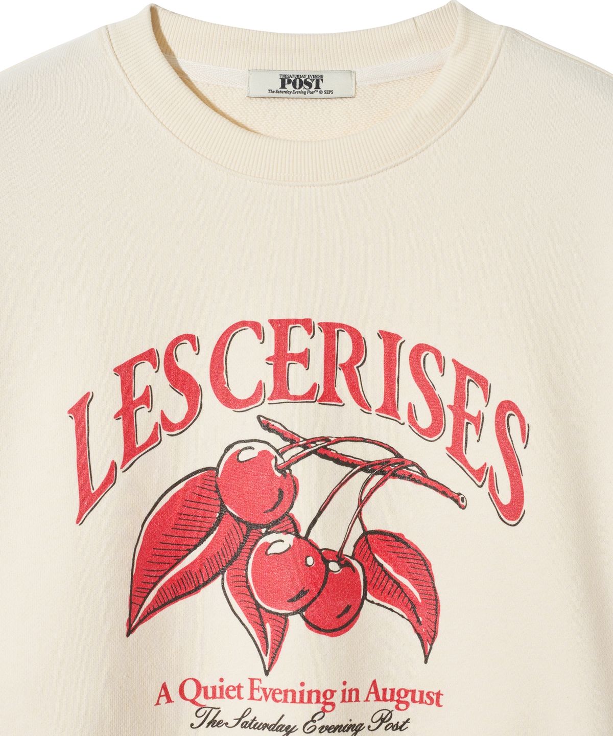 더 새터데이 이브닝 포스트(THE SATURDAY EVENING POST) Cherry Graphic Sweat Shirt Cream