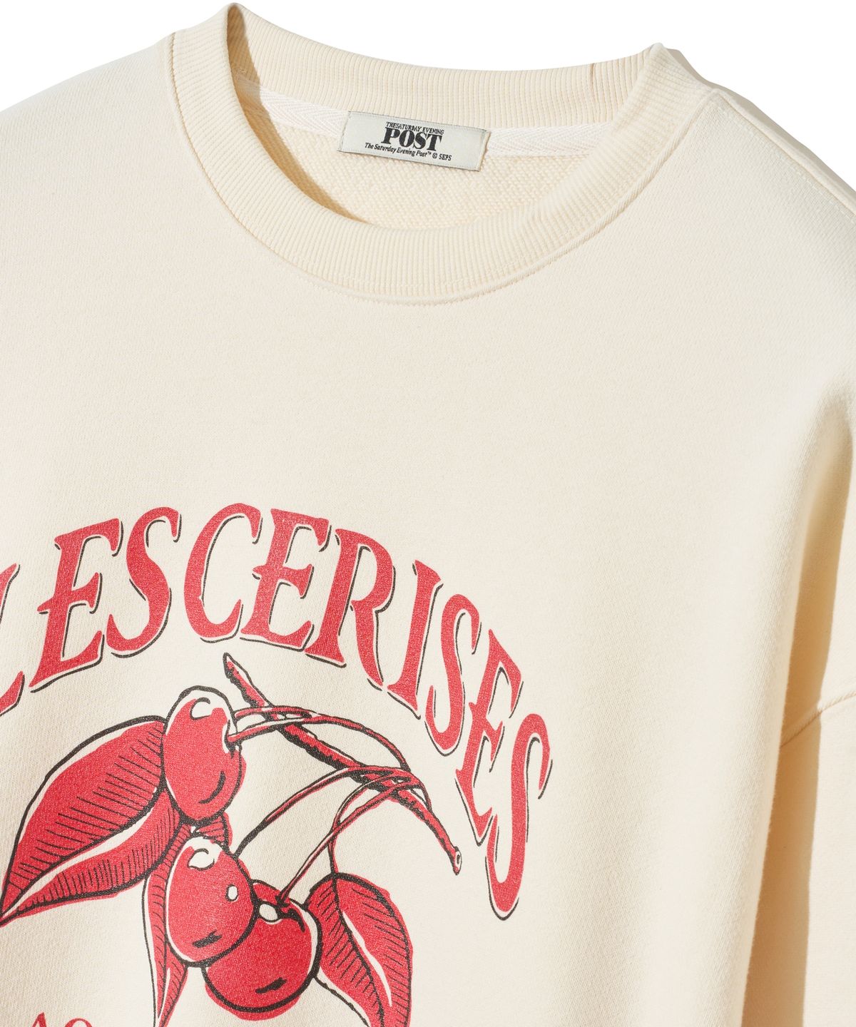 더 새터데이 이브닝 포스트(THE SATURDAY EVENING POST) Cherry Graphic Sweat Shirt Cream