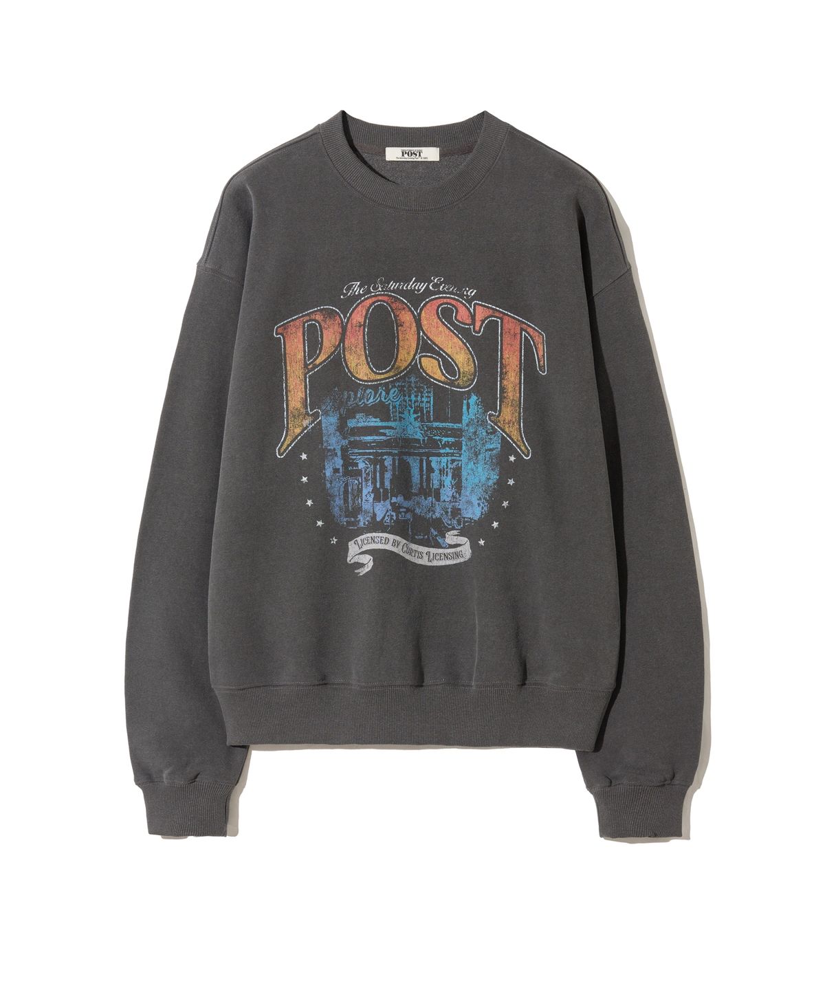 더 새터데이 이브닝 포스트(THE SATURDAY EVENING POST) NYC Graphic Pigment Sweat Shirt Charcoal