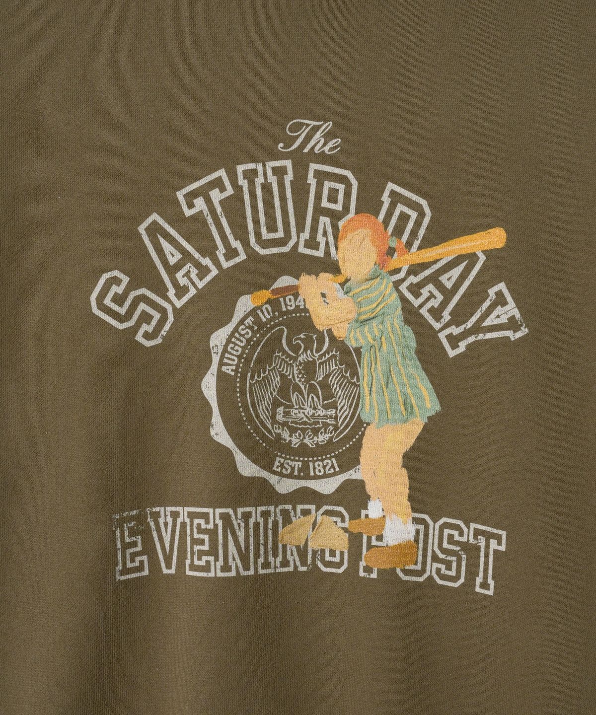 더 새터데이 이브닝 포스트(THE SATURDAY EVENING POST) Girl Graphic Sweat Shirt Khaki