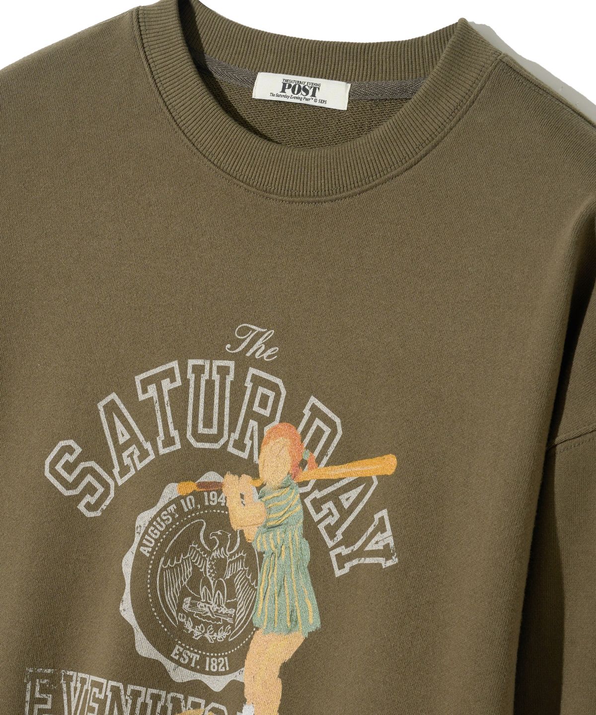 더 새터데이 이브닝 포스트(THE SATURDAY EVENING POST) Girl Graphic Sweat Shirt Khaki
