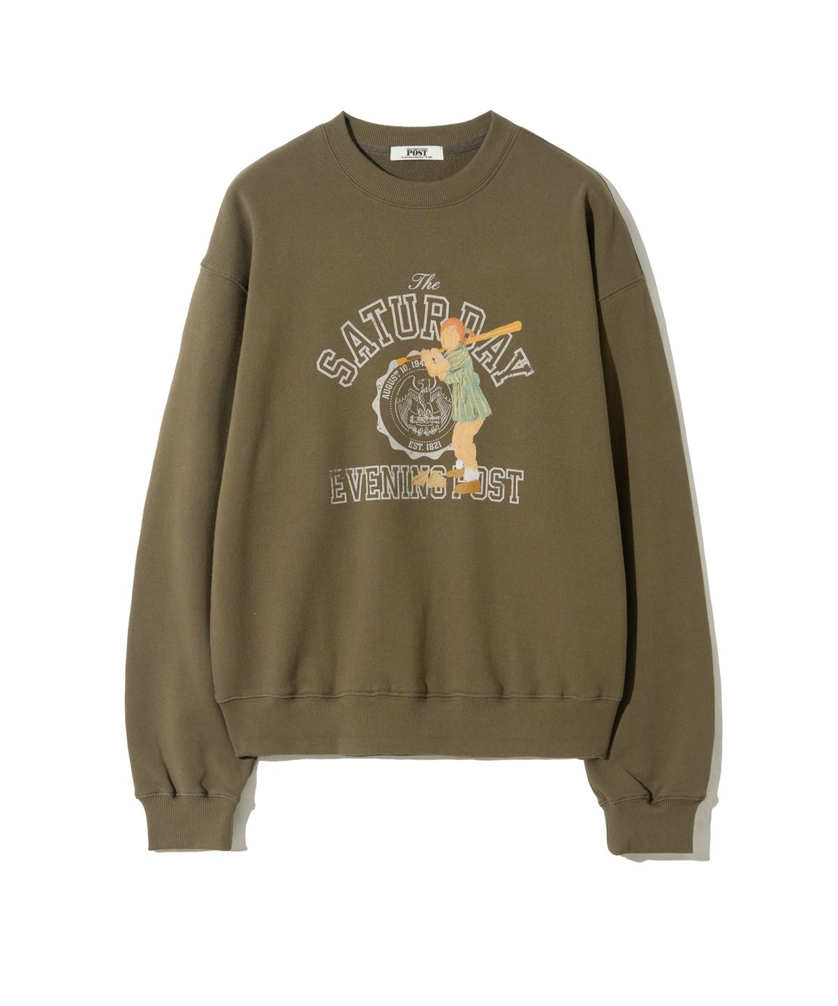 더 새터데이 이브닝 포스트(THE SATURDAY EVENING POST) Girl Graphic Sweat Shirt Khaki