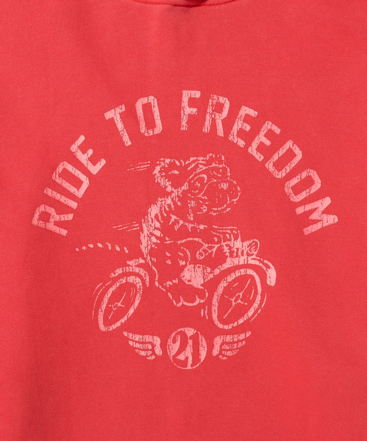 핍스 모터사이클(PHYPS MOTORCYCLE) Vintage Bear Graphic Hoodie Red