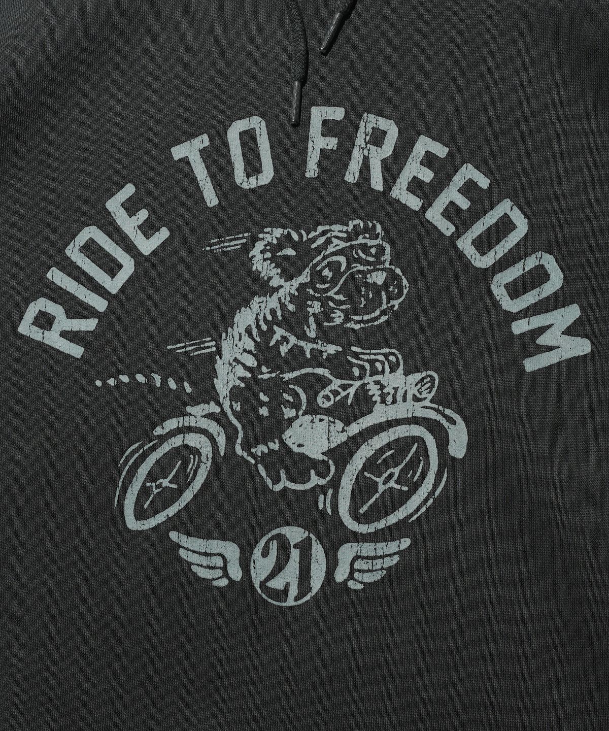 핍스 모터사이클(PHYPS MOTORCYCLE) Vintage Bear Graphic Hoodie Charcoal