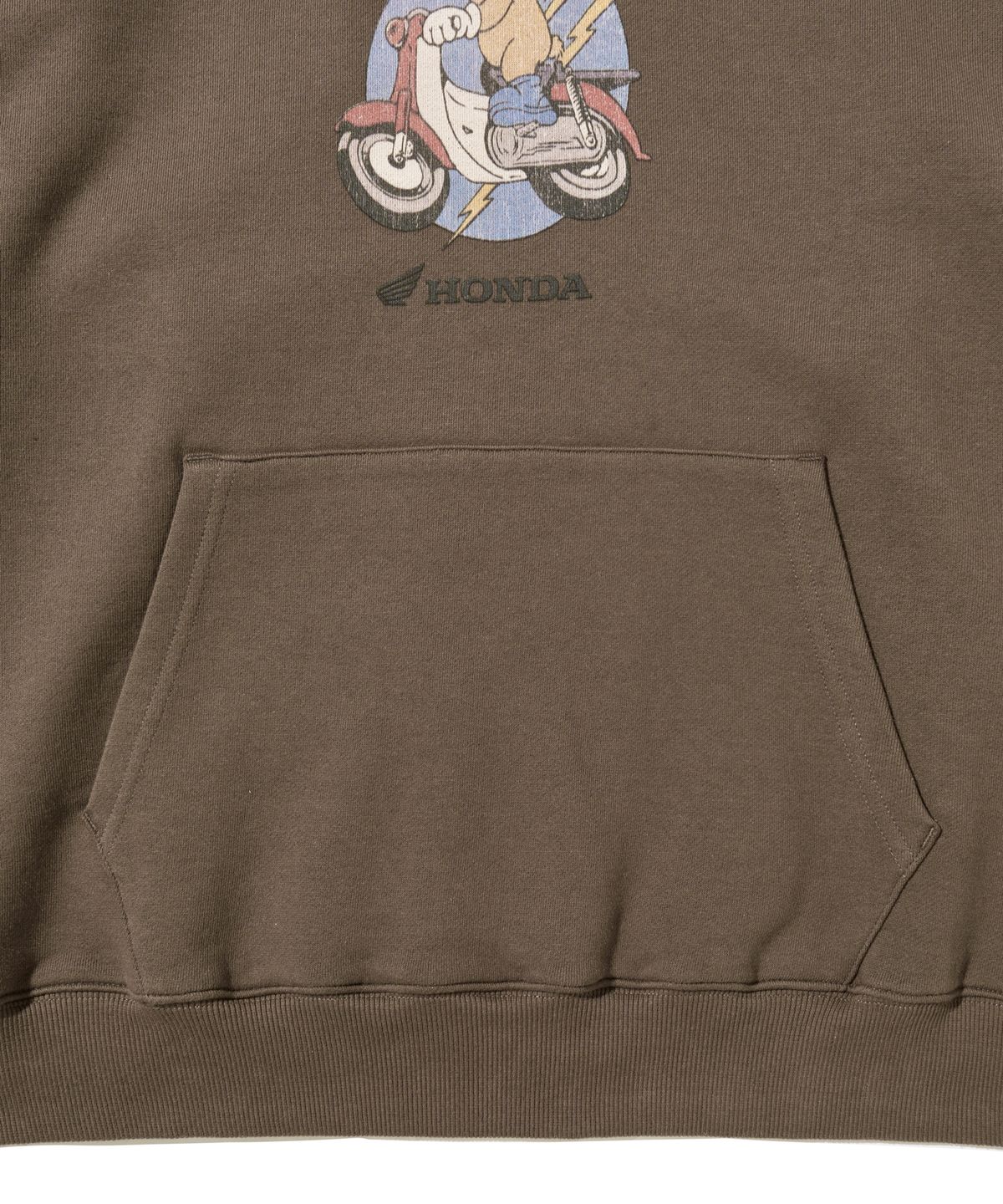 핍스 모터사이클(PHYPS MOTORCYCLE) Vintage Riding Bear Hoodie Brown