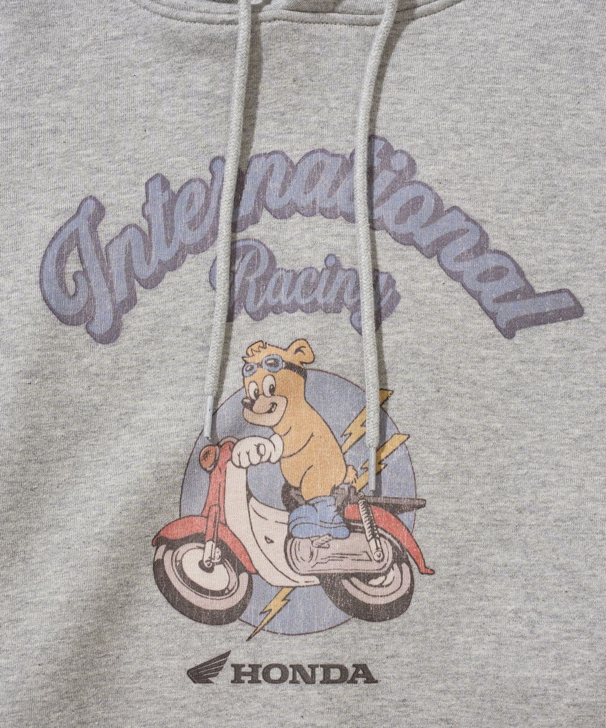 핍스 모터사이클(PHYPS MOTORCYCLE) Vintage Riding Bear Hoodie Gray