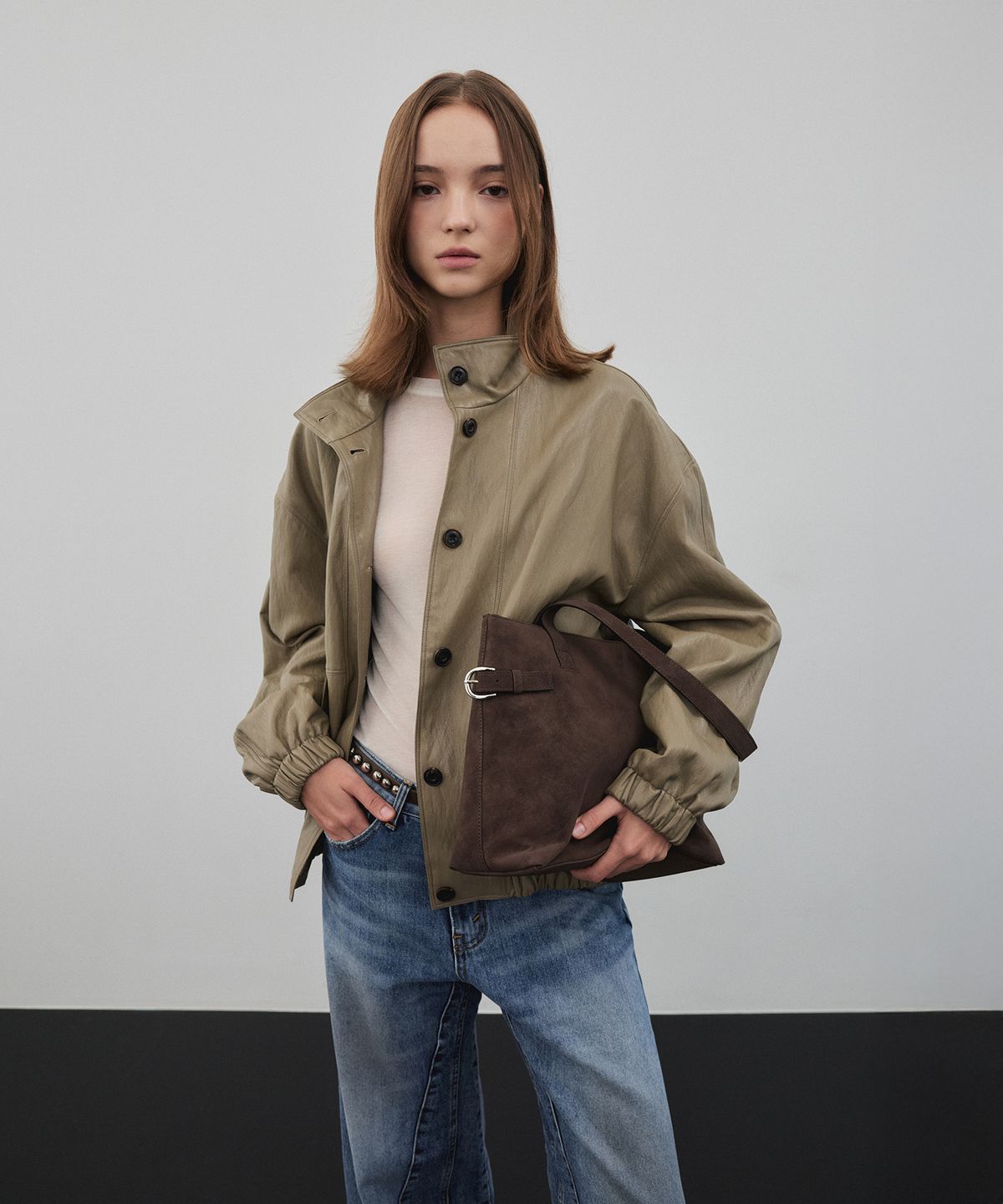 크리스틴프로젝트(CHRISTINE PROJECT) DOUBLE BELT SHOULDER MEDIUM(WARM CHOCO)