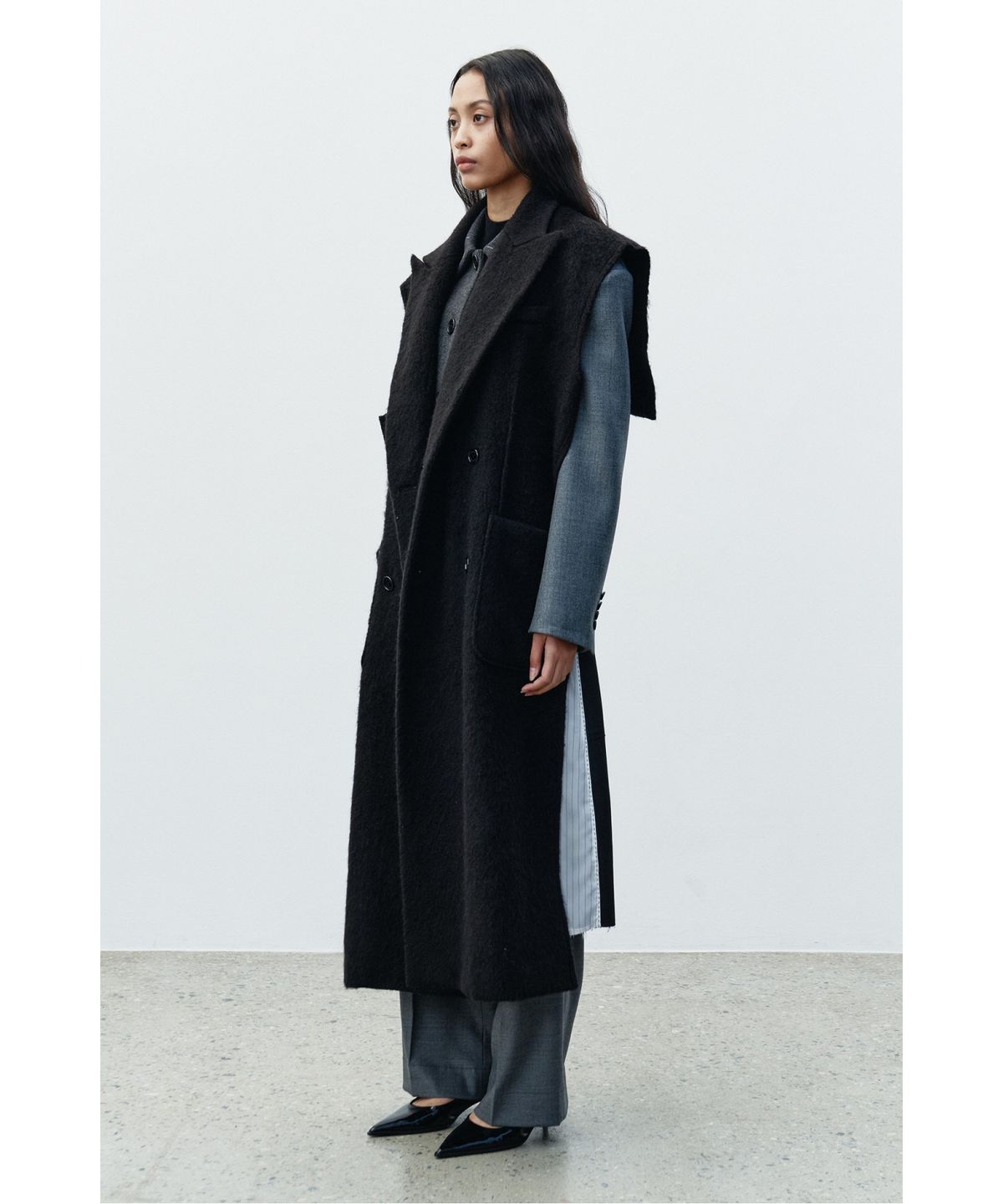 래코드(RECODE) Transformed Vest Muffler RYAAW25544BKX