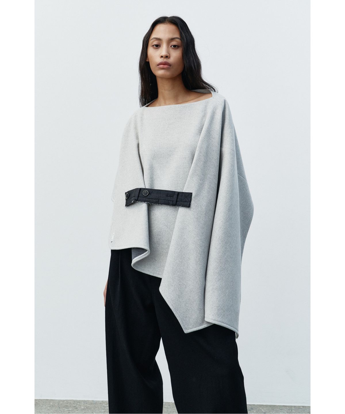 래코드(RECODE) Belted Drape Shawl RYAAW25543GYX