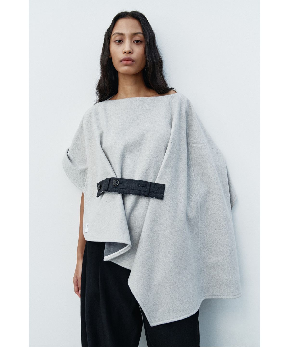 래코드(RECODE) Belted Drape Shawl RYAAW25543GYX