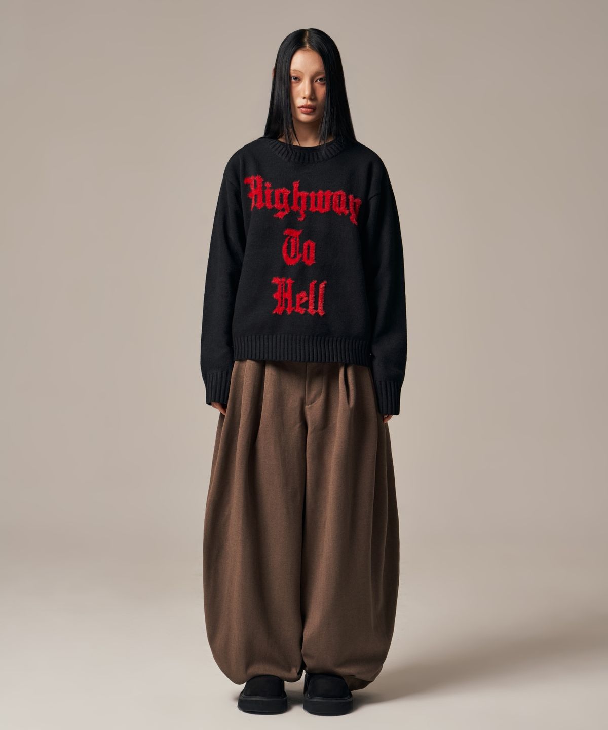 아이돈워너셀(IDWS) Void 4 Tuck Balloon Trouser Brown