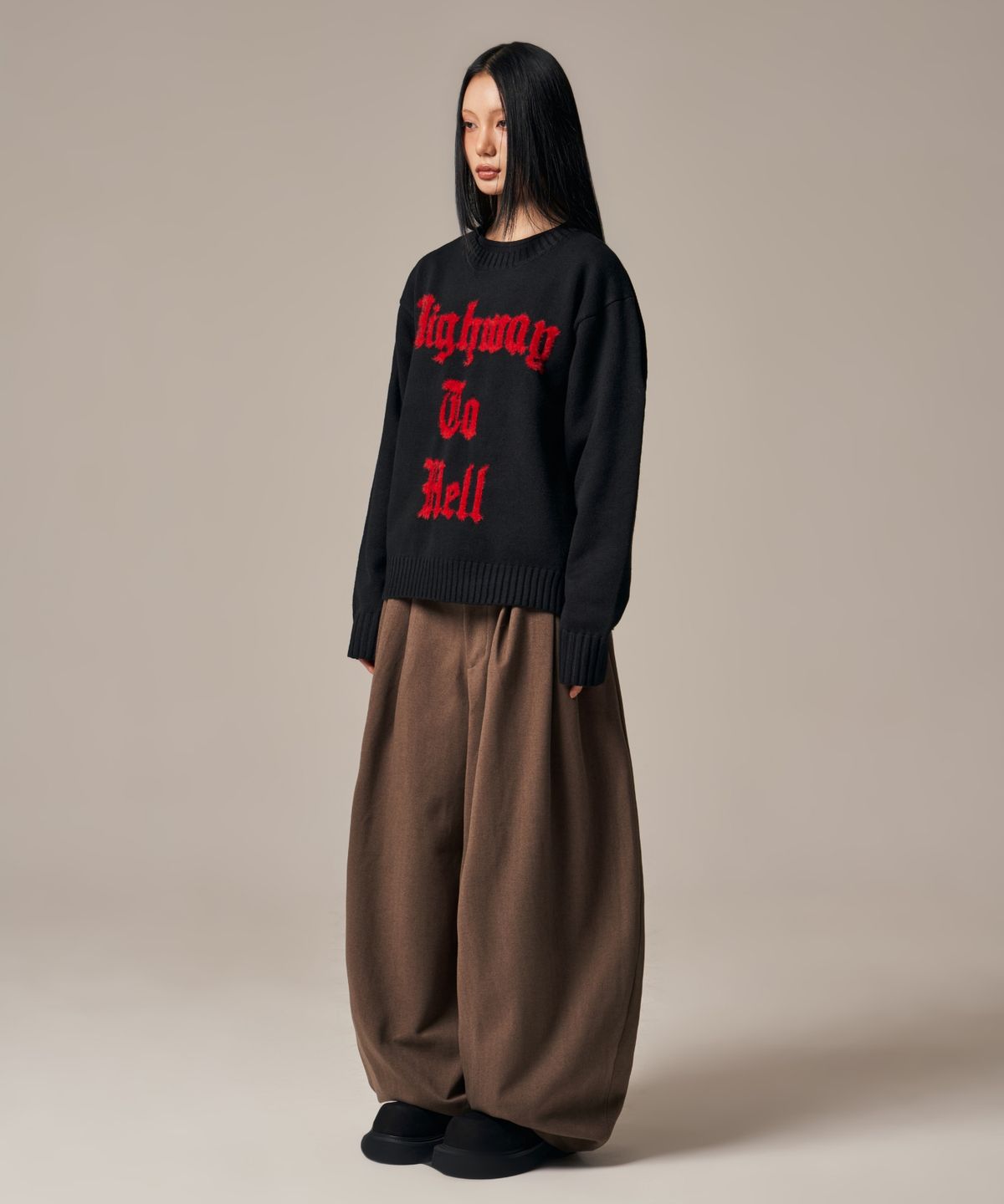 아이돈워너셀(IDWS) Void 4 Tuck Balloon Trouser Brown