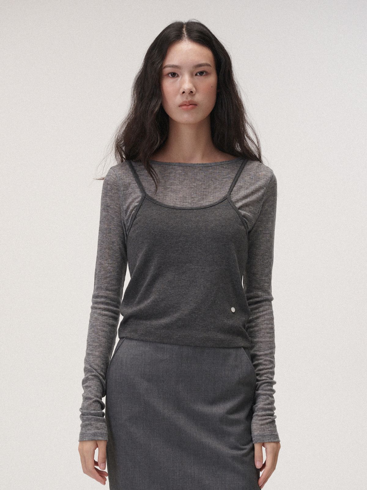 플라드주르(PLATDUJOUR) Angora sleeveless (Black)