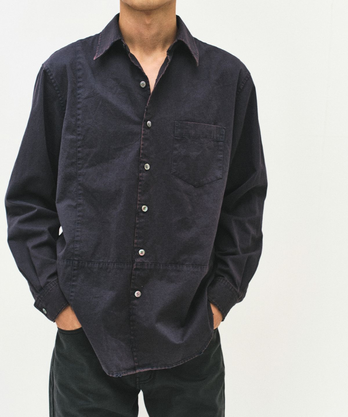 서피스에디션(SURFACE EDITION) CROSS SHIRT OXIDE NAVY