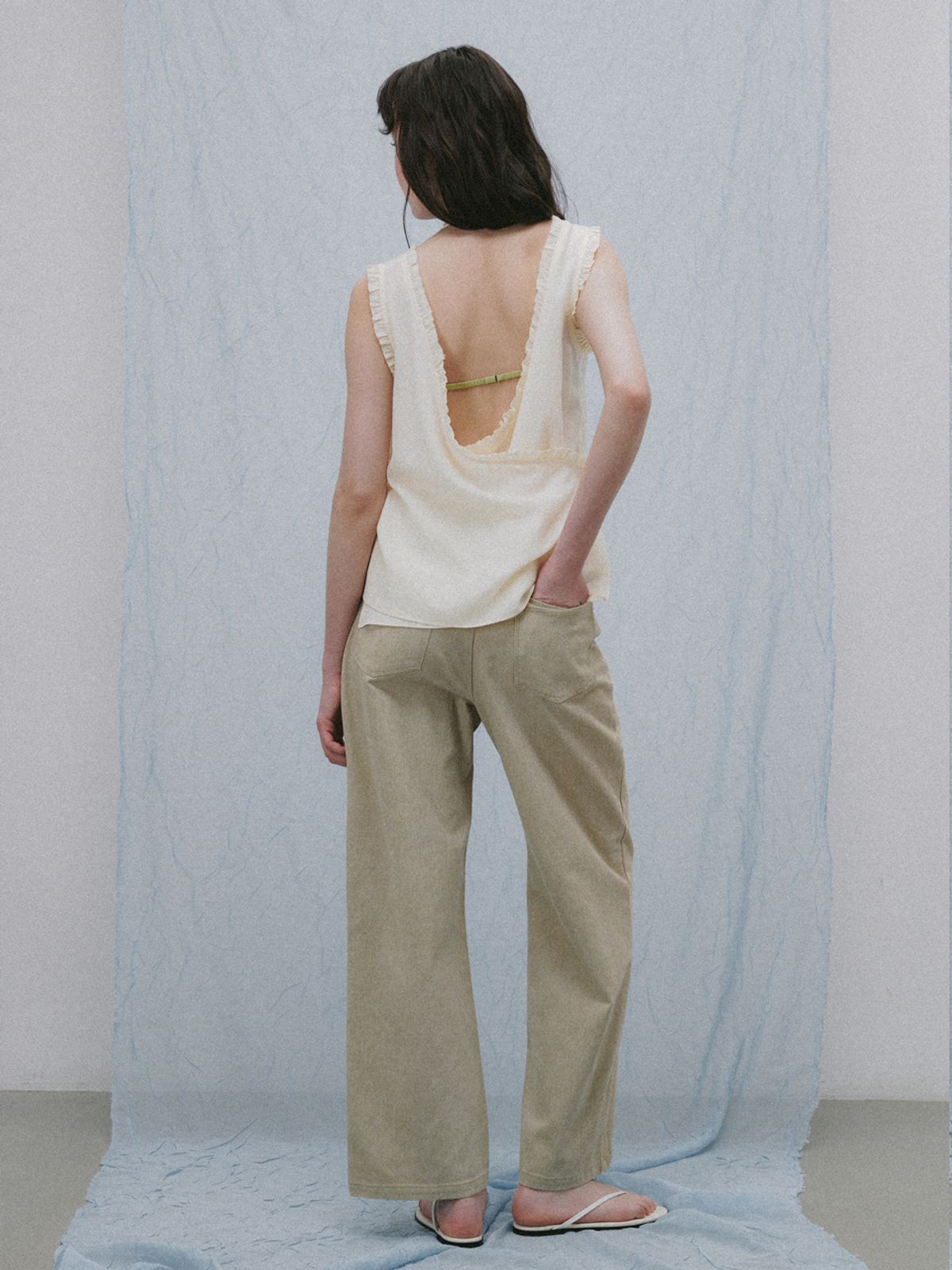 플라드주르(PLATDUJOUR) Peach bio cotton pants (beige)