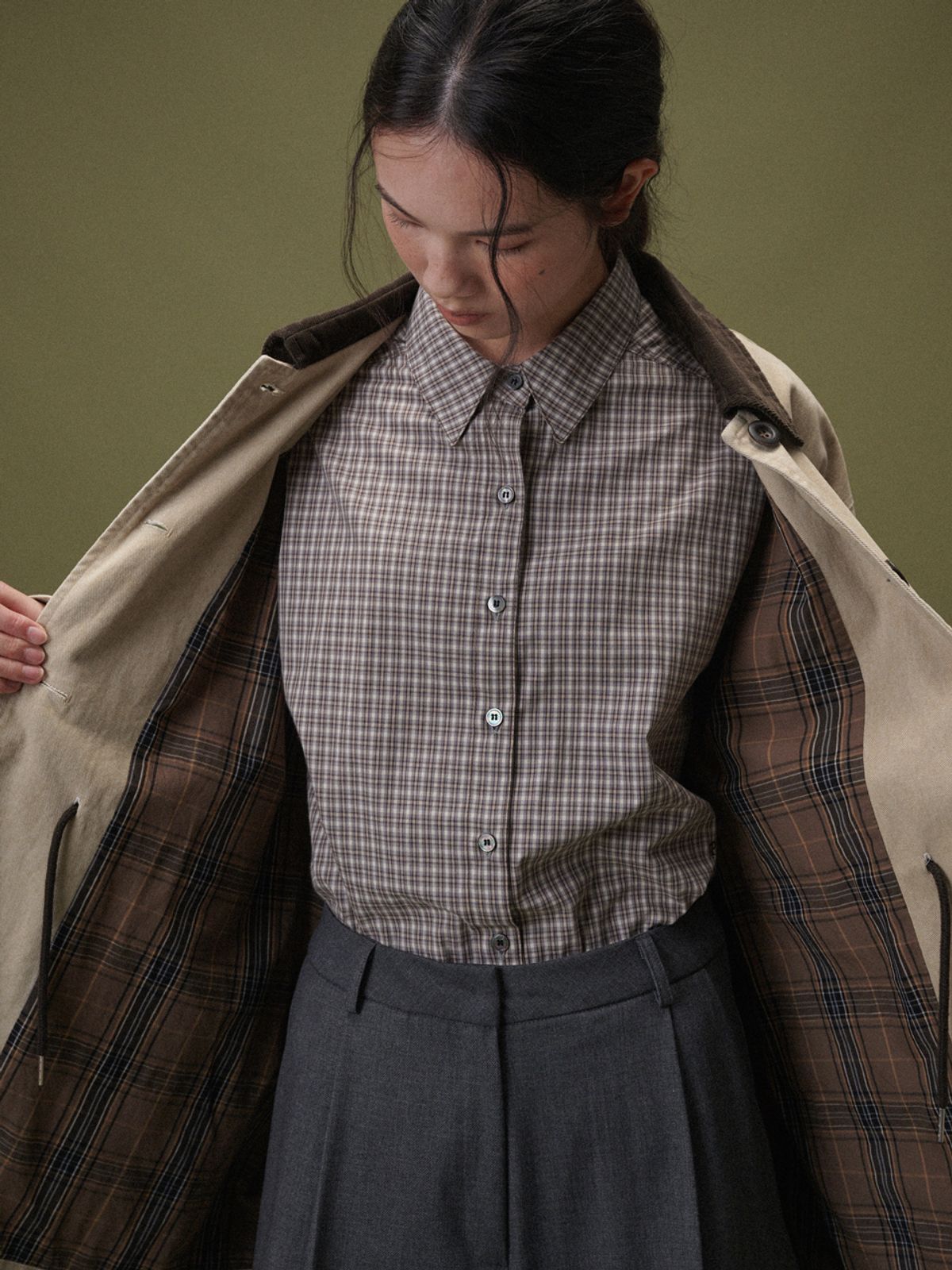 플라드주르(PLATDUJOUR) Peach bio work jacket (Beige)