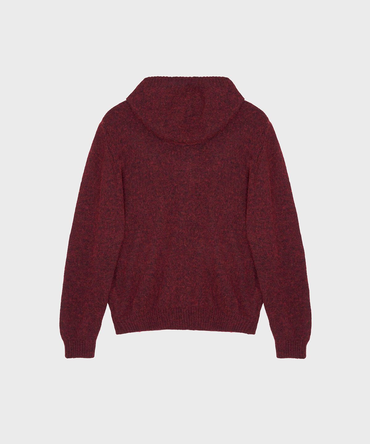 서피스에디션(SURFACE EDITION) BUTTON UP HOODED KNIT WINE