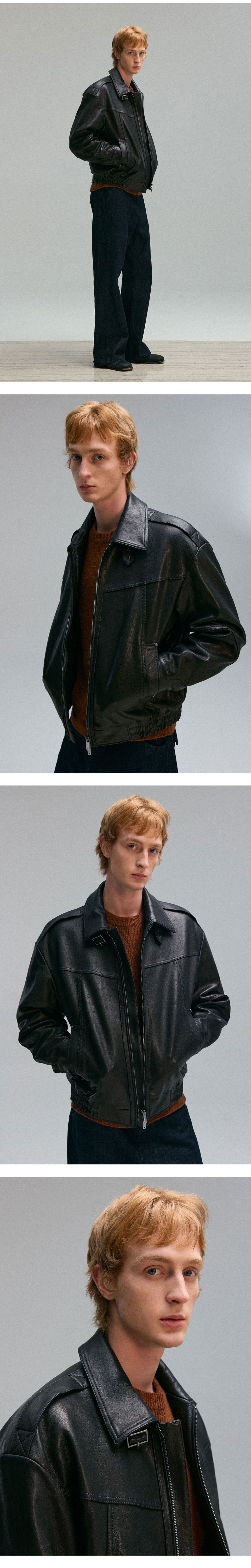 MUSINSA | UNGIMMICK SHRUNKEN NAPPA LEATHER JACKET (BLACK / LAMBSKIN)