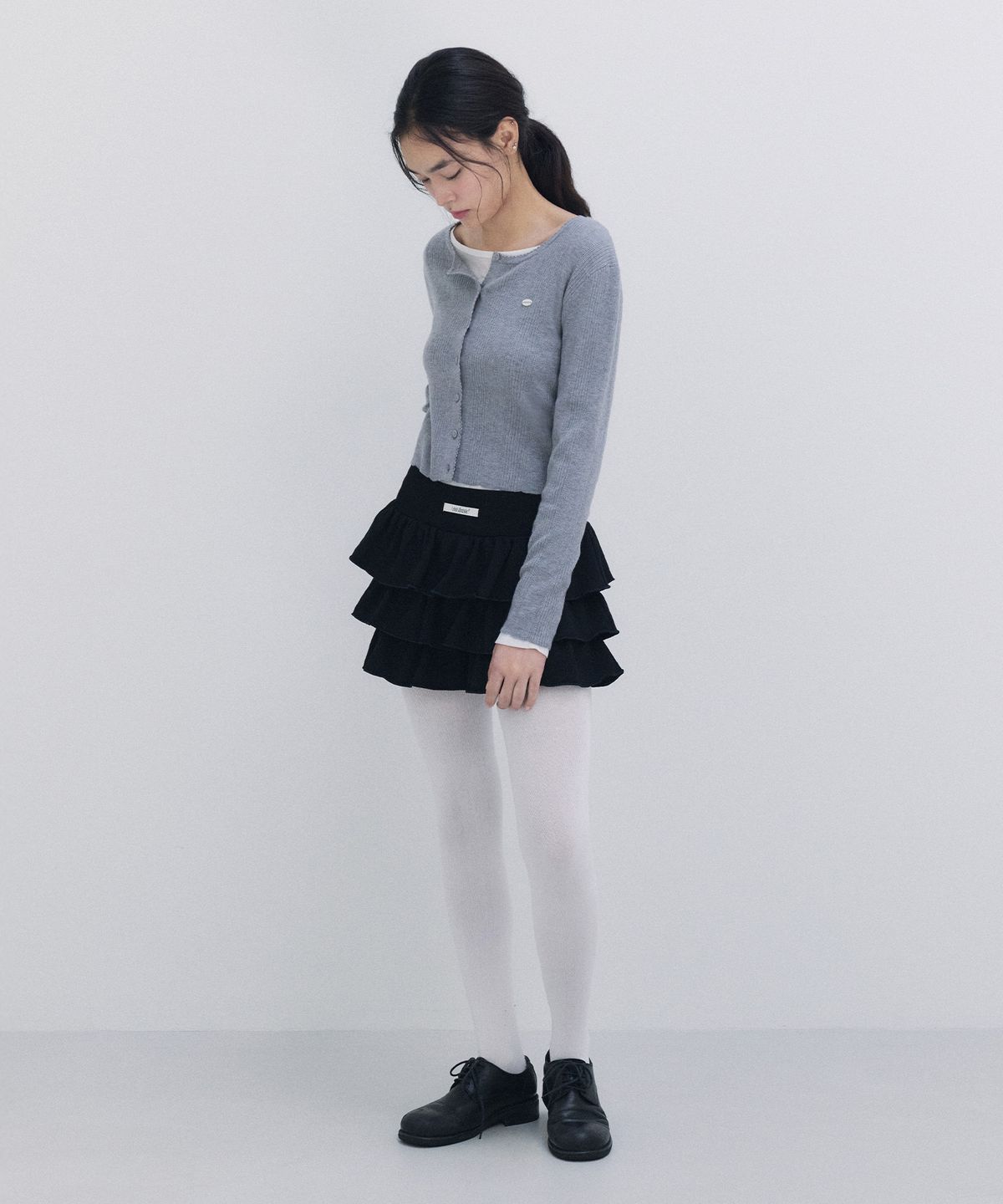 로라로라(ROLAROLA) NUBASIC FRILL MINI SKIRT BLACK