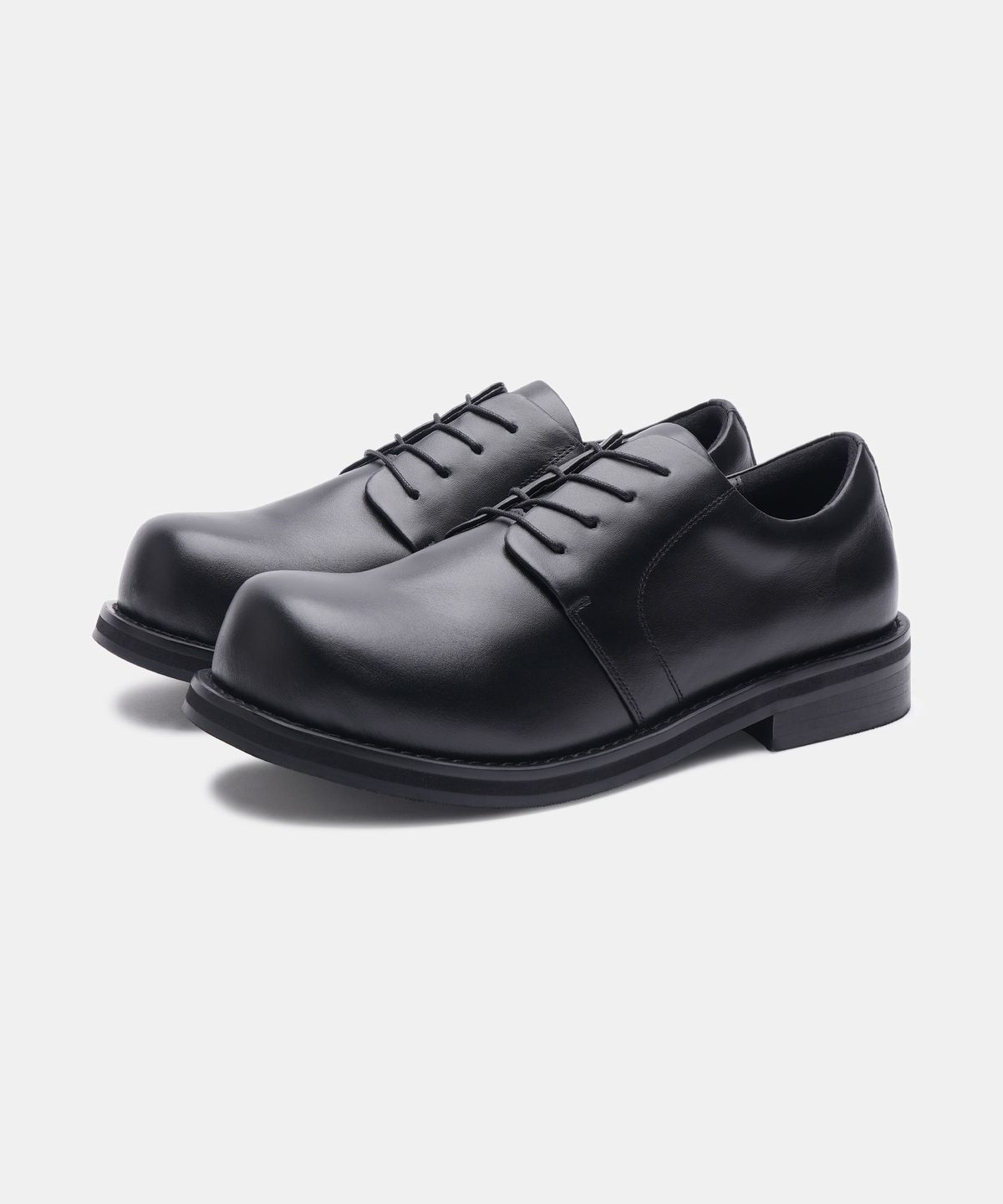 식스핏(6FT) [너드킹 x 식스핏] [+5cm] NERDY CHUNKY COWHIDE DERBY (BLACK)