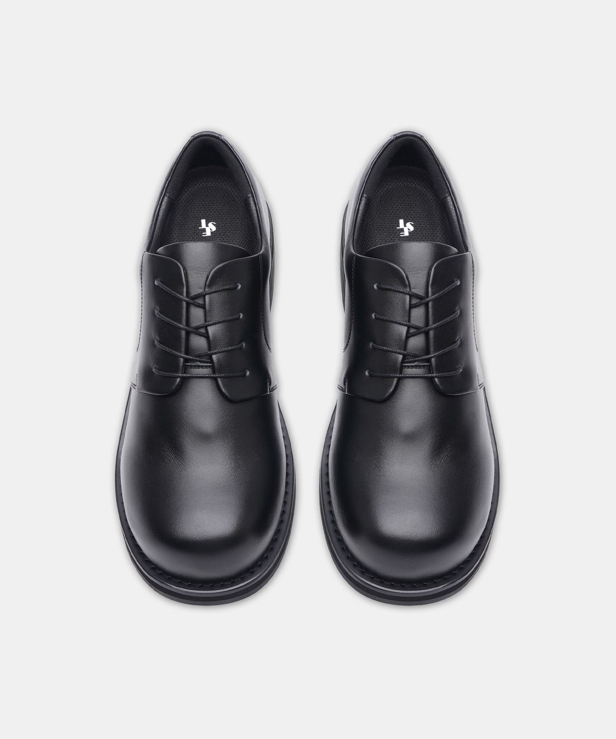 식스핏(6FT) [너드킹 x 식스핏] [+5cm] NERDY CHUNKY COWHIDE DERBY (BLACK)