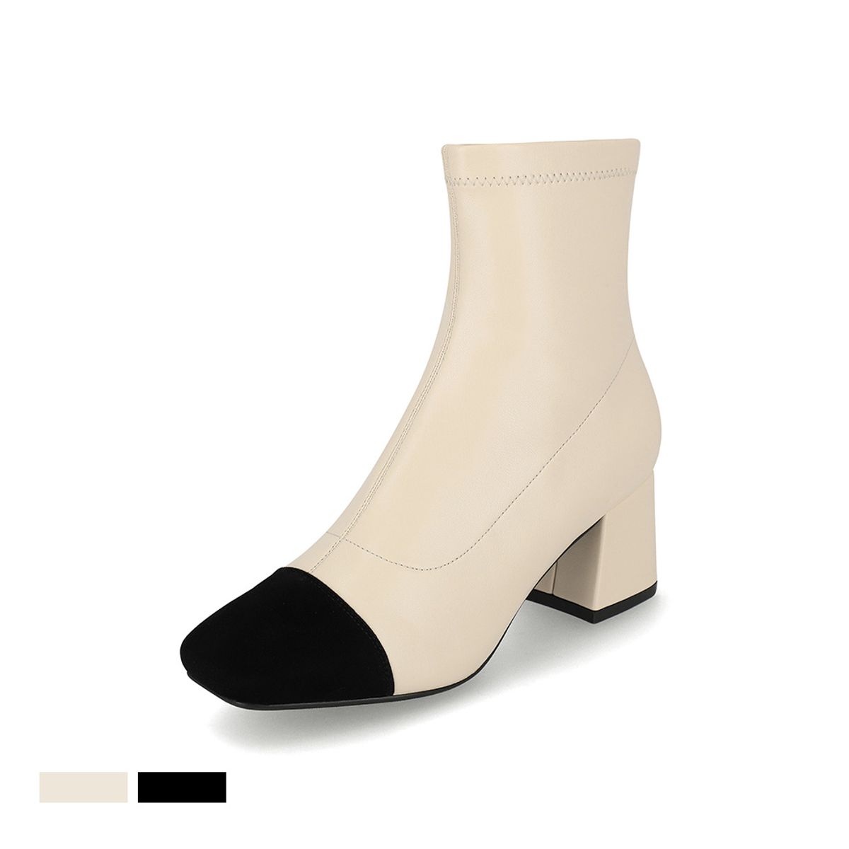 엘칸토(ELCANTO) 인텐스 여성 토캡 콤비 스판 앵클 부츠 6cm LCWA90I54V