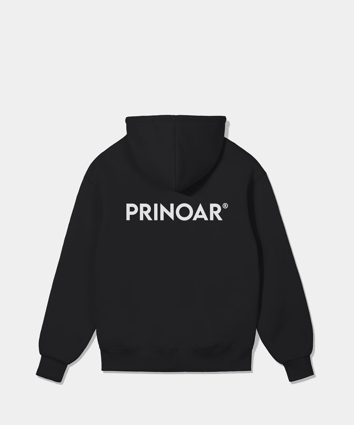 프리노어(PRINOAR) [기모선택] 로고 후드집업-블랙