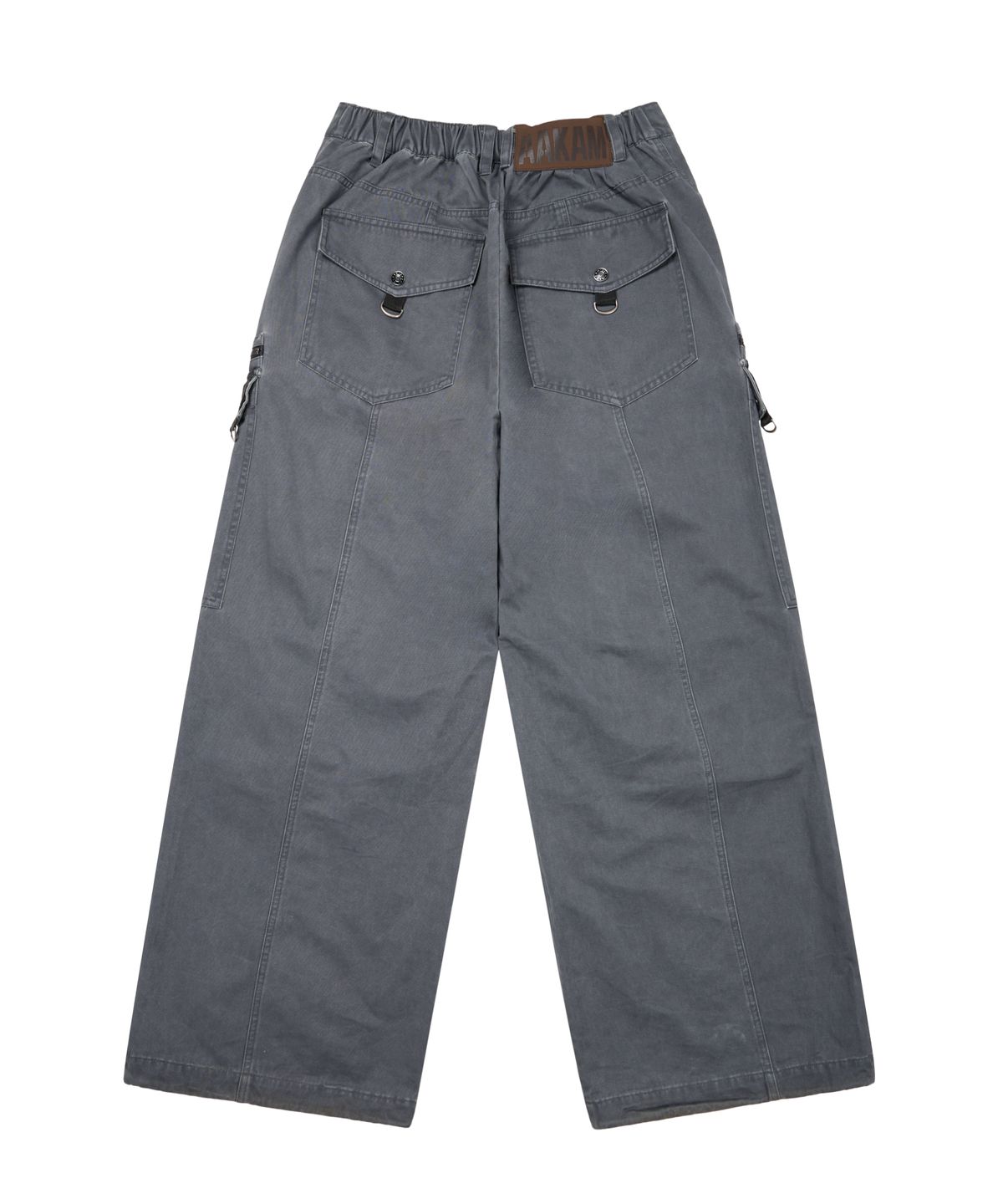 아캄(AAKAM) Knee Pin-Tuck Zippered Cargo Pants (Dark Gray)
