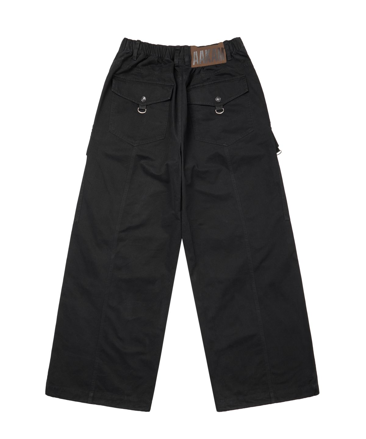 아캄(AAKAM) Knee Pin-Tuck Zippered Cargo Pants (Black)