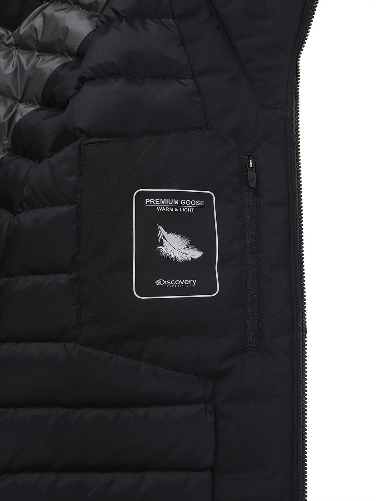 디스커버리 익스페디션(DISCOVERY EXPEDITION) 남성 베르겐 고어 윈드스토퍼 구스다운 경량패딩 (BLACK)