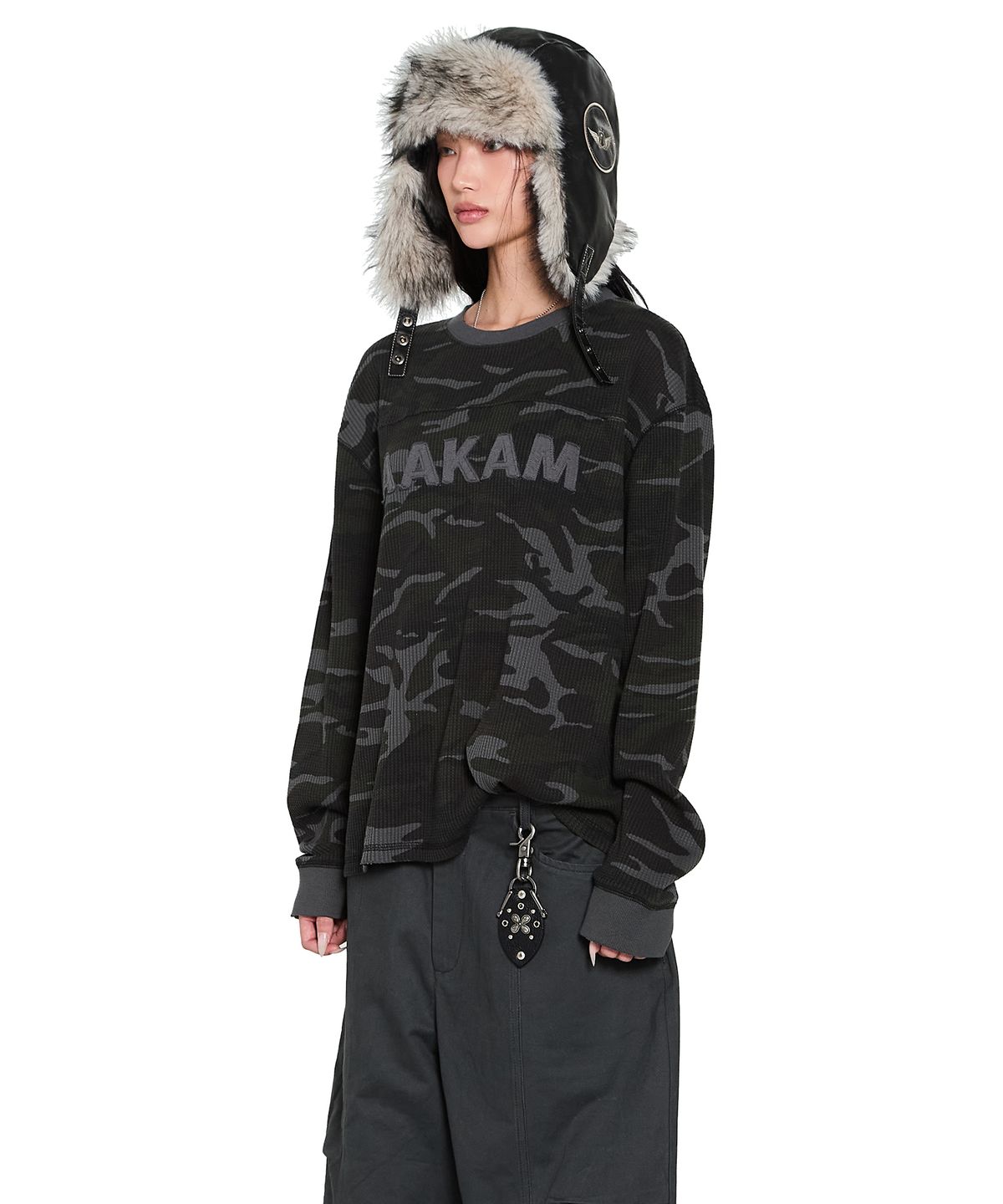 아캄(AAKAM) Waffle Camouflage Long Sleeve (Gray)
