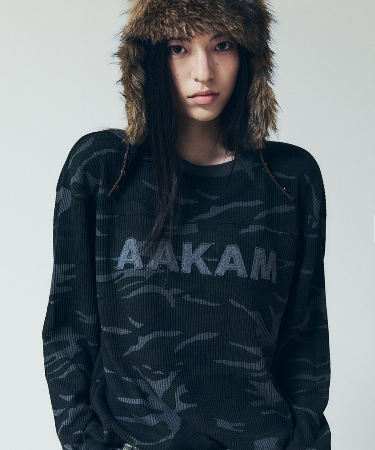 아캄(AAKAM) Waffle Camouflage Long Sleeve (Gray)