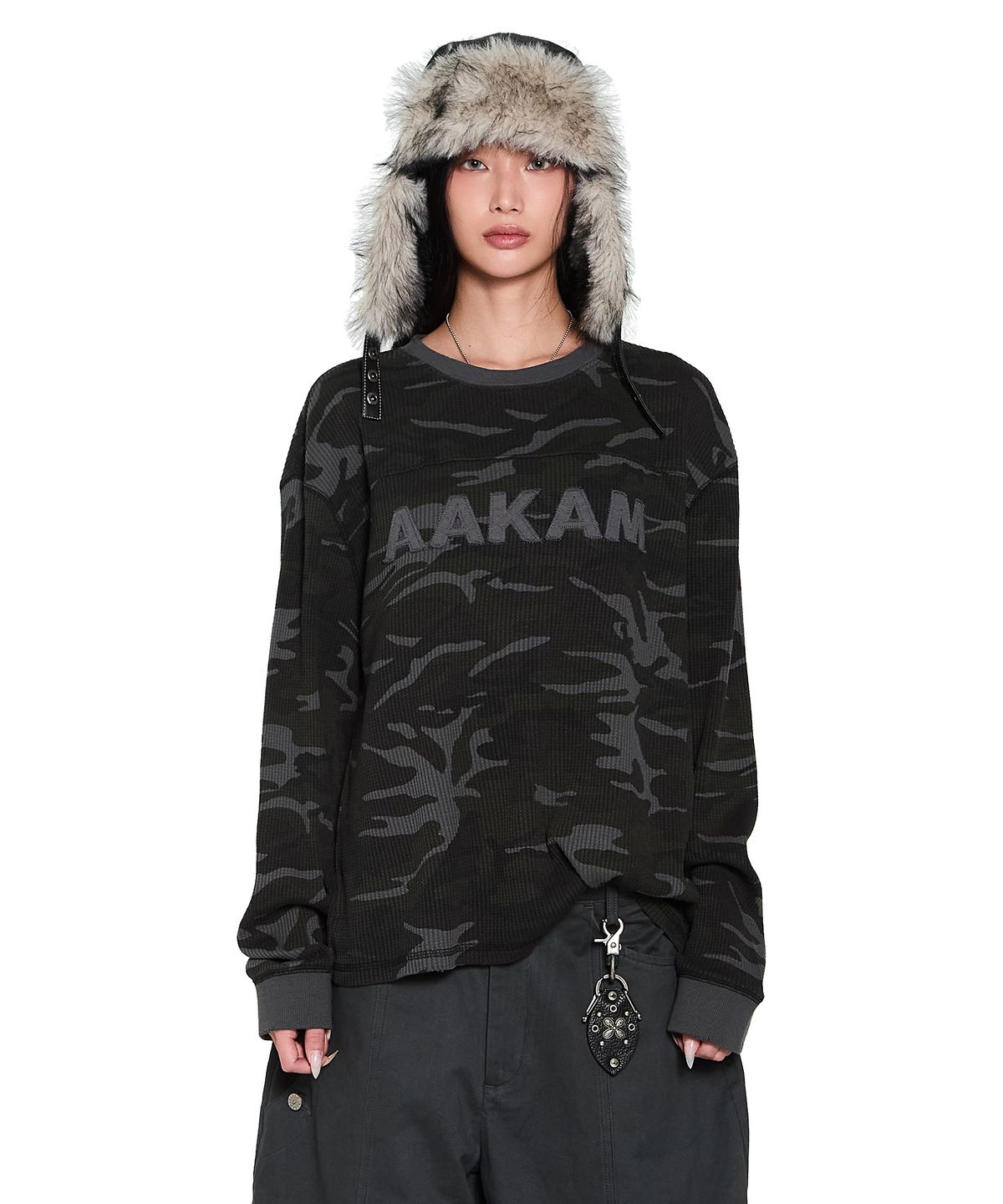아캄(AAKAM) Waffle Camouflage Long Sleeve (Gray)