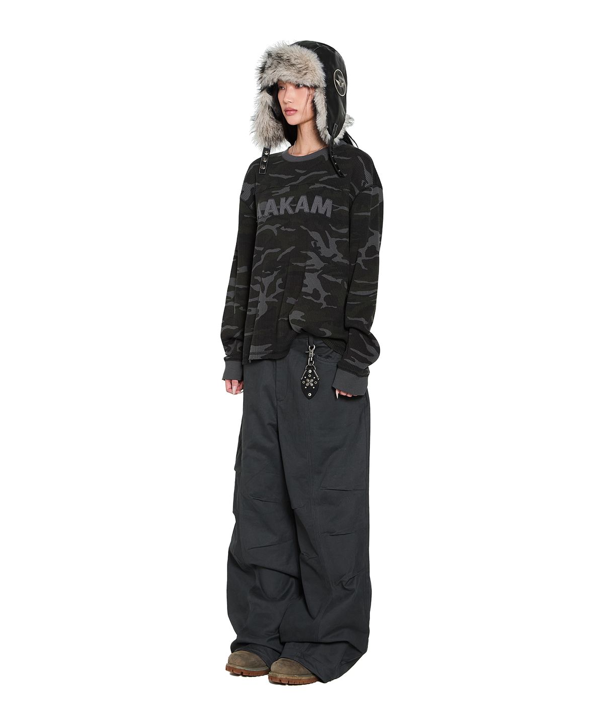 아캄(AAKAM) Waffle Camouflage Long Sleeve (Gray)
