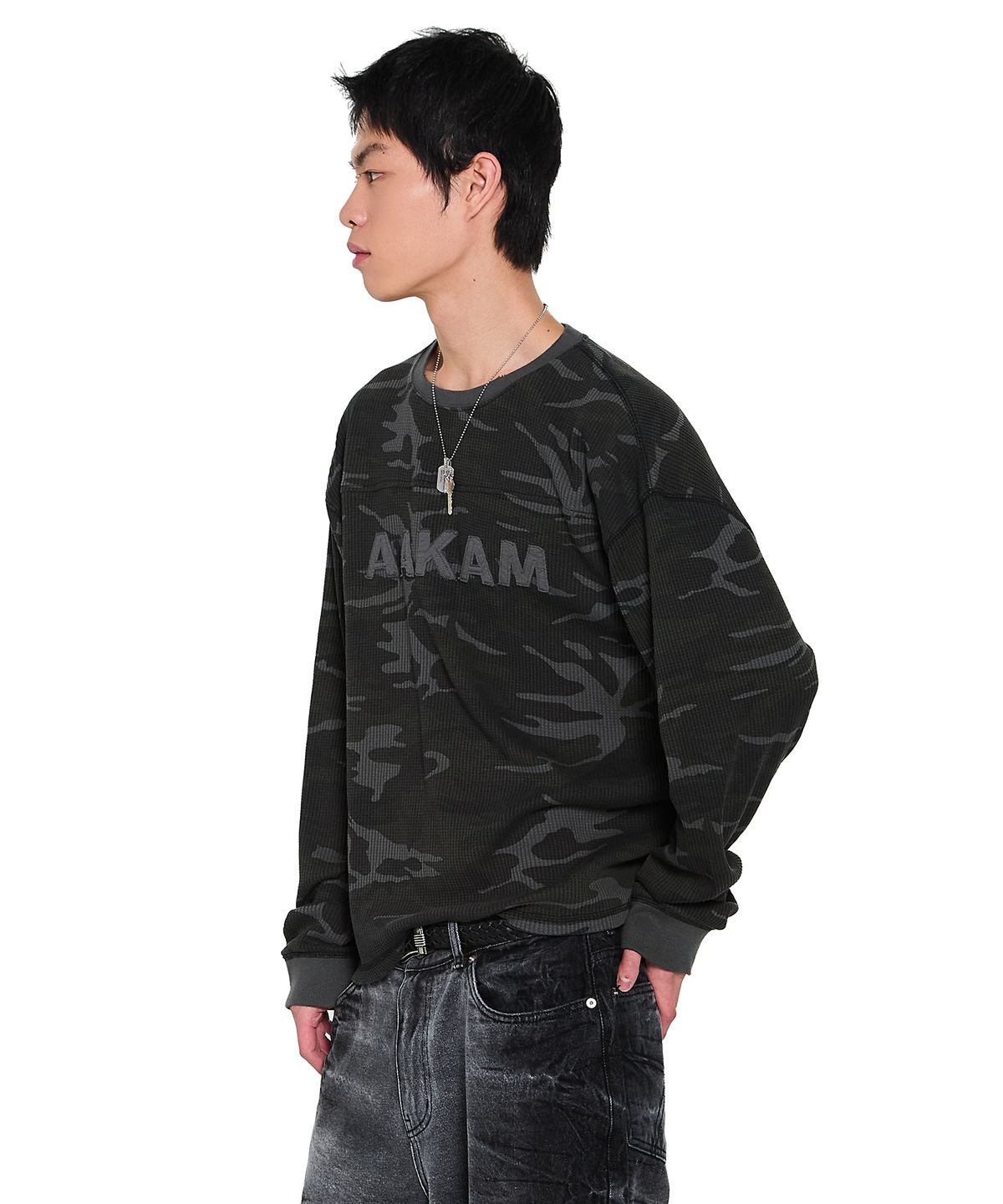 아캄(AAKAM) Waffle Camouflage Long Sleeve (Gray)