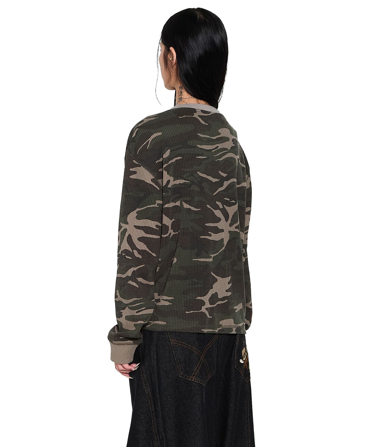 아캄(AAKAM) Waffle Camouflage Long Sleeve (Khaki)