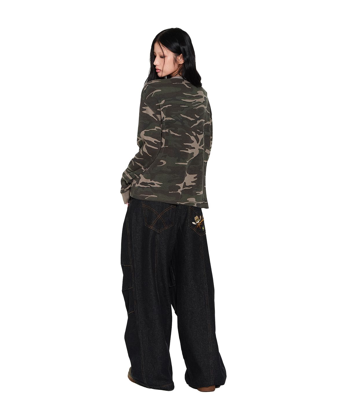아캄(AAKAM) Waffle Camouflage Long Sleeve (Khaki)