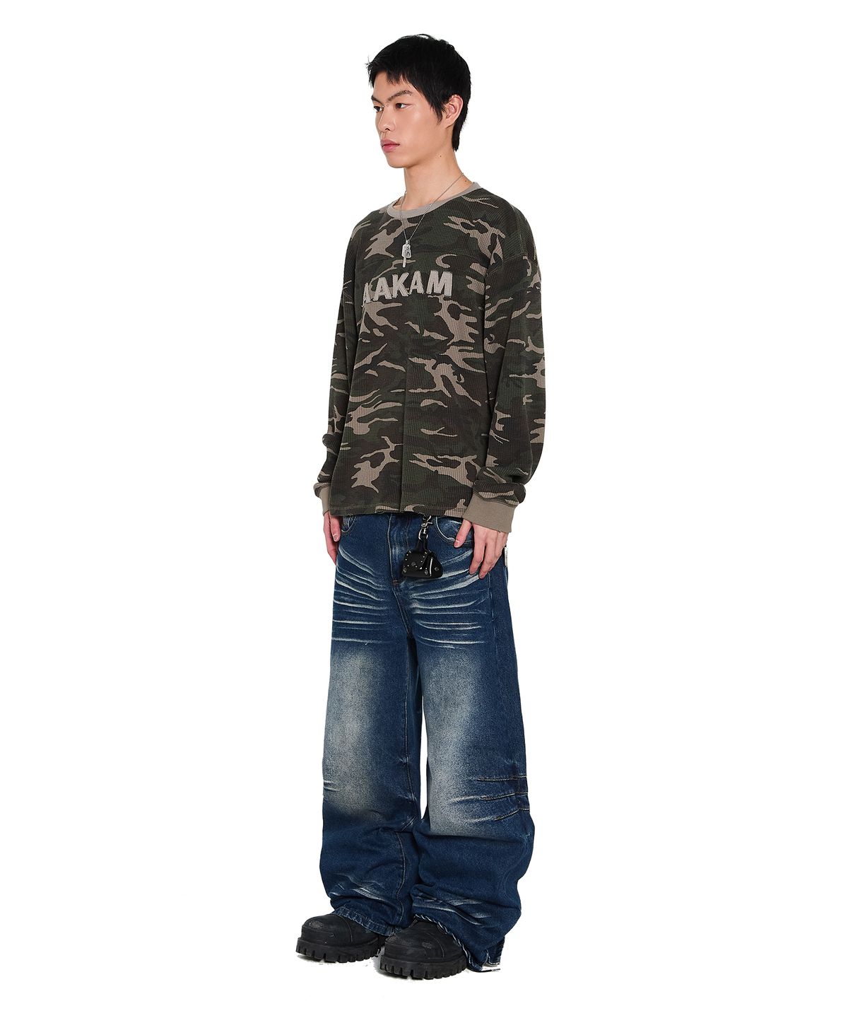아캄(AAKAM) Waffle Camouflage Long Sleeve (Khaki)