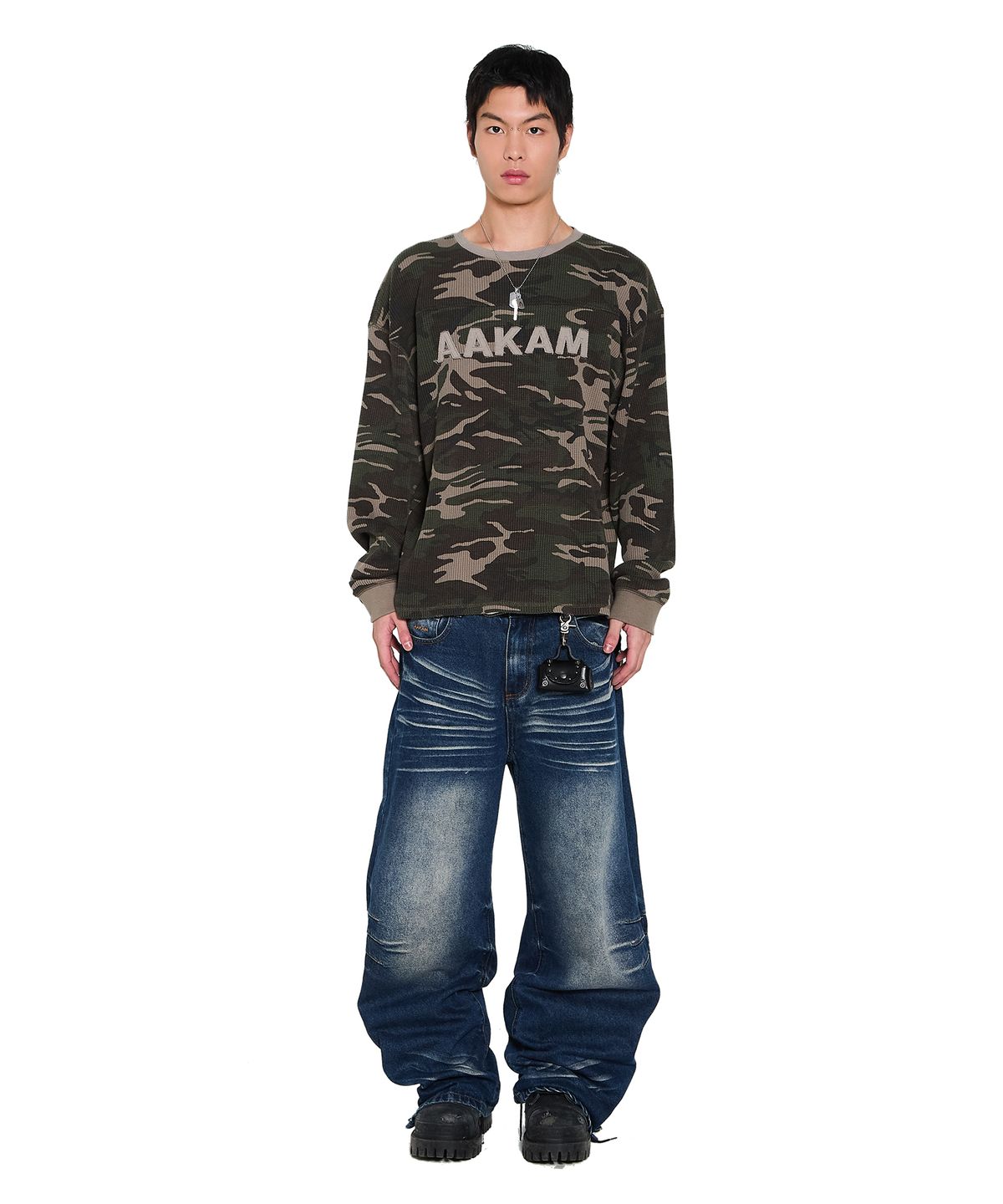 아캄(AAKAM) Waffle Camouflage Long Sleeve (Khaki)