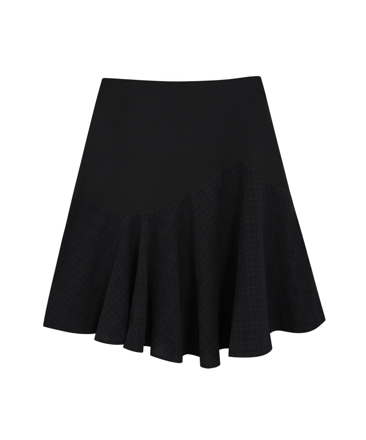 미레코(MIRECO) WAVY CHECK MIDI SK BLACK