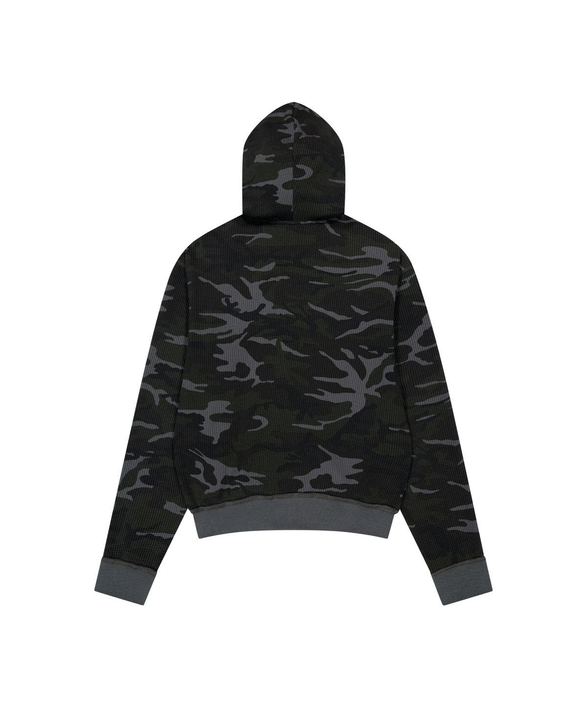 아캄(AAKAM) Camouflage Waffle Zip-Up Hoodie (Black)