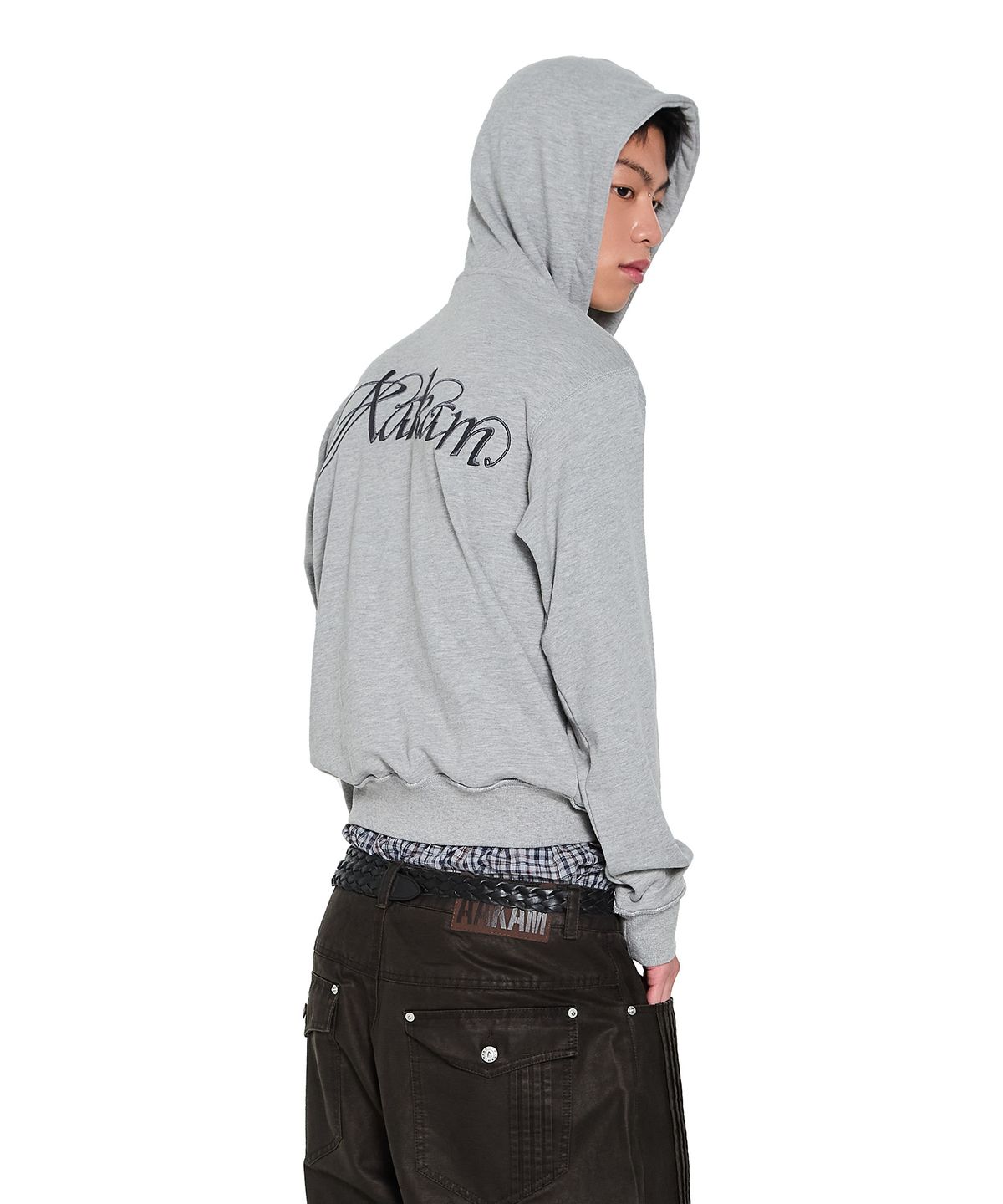 아캄(AAKAM) Gun Wappen Zip-Up Hoodie (Gray)